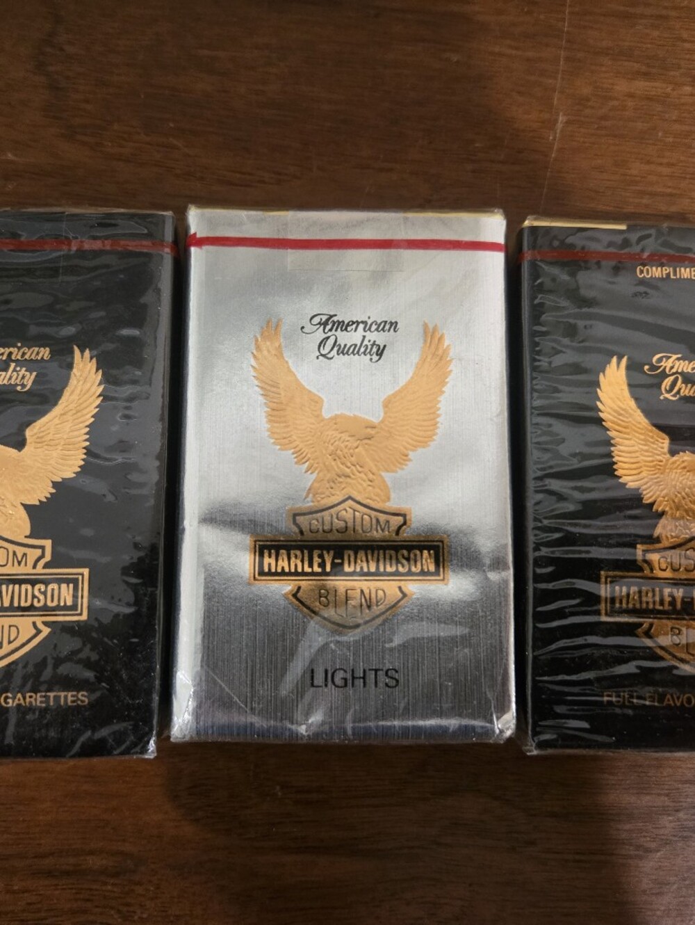 Harley-Davidson Black and Silver Packs with Gold Eagle